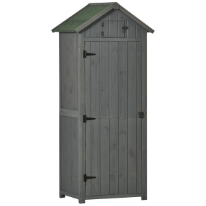 Dulap pentru gradina pentru unelte din lemn impermeabil, 77x54.2x179cm – gri - Img 1