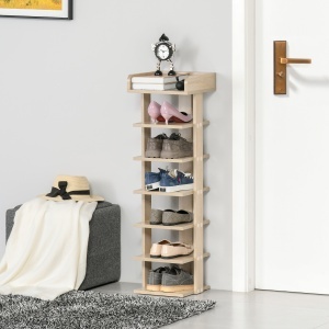 Dulap pentru Pantofi din Lemn 6 pantofi cu Raft de depozitare 32x30x104cm - Img 2