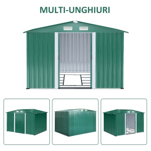 Dulap pentru Ustensile de Gradina din Latime din Otel, 246 x 192.5 x 177.5 cm, Verde - Img 6