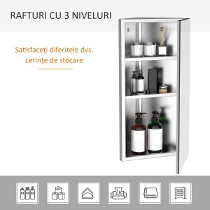 Dulapior Colt Baie – Otel cu Oglinda 60×30×18,4 cm - Img 6