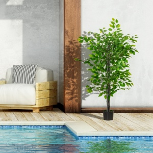 ficus artificial, ghiveci inclus, 135 cm, verde - Img 2