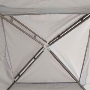 Foisor de Gradina cu Plasa de Tantari, Foisor 3x3 m cu Acoperis Dublu si Cadru din Metal, Bej - Img 8