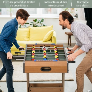 Fotbal- Biliard pliabil compact din lemn cu 18 jucatori, 69x37x70cm - Img 6