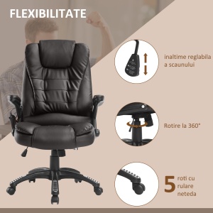 Fotoliu Birou 62×68×111–121 cm – Masaj, incalzire & Reglaj Electric - Img 5