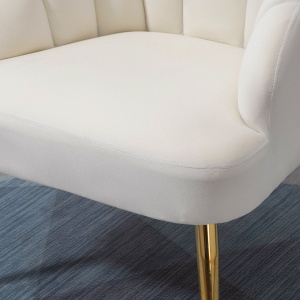 Fotoliu Catifea Crem – 63×65×84 cm, Spatar Tip Scoica Elegant - Img 7