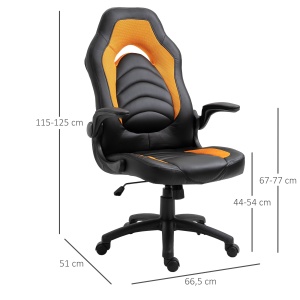 Fotoliu de Gaming din Piele ecologica Functie de Balansare Ajustabila Cotiera Rabatabila - Img 3