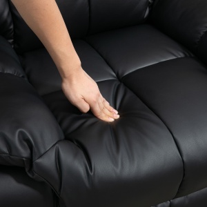 Fotoliu de Relaxare cu Masaj din Piele Artificiala, Fotoliu Ergonomic cu 8 Puncte de Masaj si Rabatabil 165°, Gri - Img 9