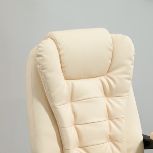 Fotoliu pentru Masaj Pivotant si Ergonomic cu Inaltime Reglabila cu 6 Puncte de Vibratie, 65x160x104 cm, Crem - Img 8