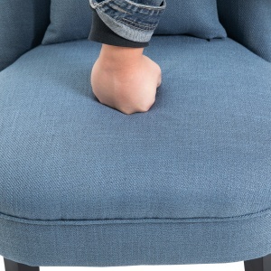 Fotoliu Tapițat cu Pernă și Picioare Antiderapante, Fotoliu din Material Textil, 52,5x69x77 cm, Albastru - Img 8