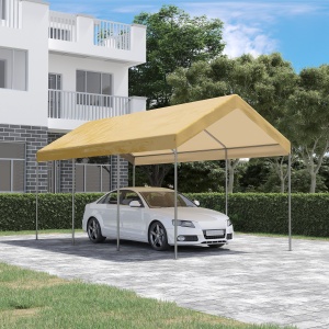 Garaj tip cort 6m x 3m, Garaj portabil, Cort de gradina cu copertina, adapost de depozitare, cu copertina din PE anti-UV si kit de ancorare, pentru masina, barca, petrecere, nunta - Img 2
