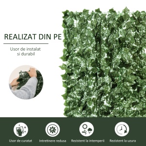 Gard Artificial 240×100 cm – Rulou Verde inchis Anti‑UV - Img 4
