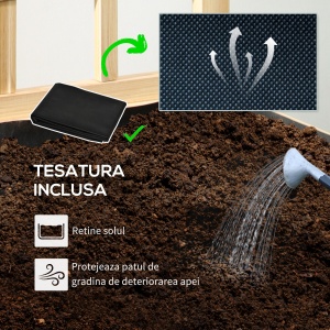 Ghivece din Lemn cu Grilaj pentru Catarat Vita de Vie, Paturi Suprainaltate pentru Gradina din Curte, Jardiniera in Aer Liber pentru Legume, Flori, Ierburi, Nuanta Natur Antichizata - Img 6