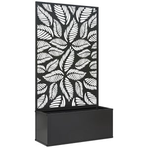Jardinieră cu Grilaj pentru Plante Cățărătoare cu Montare pe Perete sau Independent, 61x23x113 cm, Negru