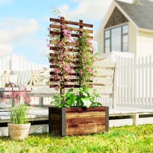 Jardiniera cu Spalier pentru Plante Agatatoare si Roti - Img 2