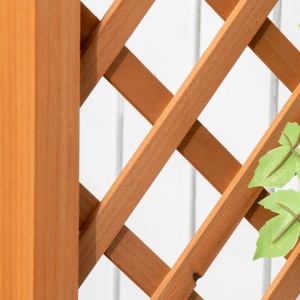Jardiniera de Exterior din Lemn de Brad Maro cu Arc Decorativ si Grile pentru Plante Cataratoare, 83x36x152 cm - Img 8