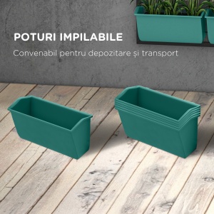 Jardiniera de perete pe 3 nivele cu 6 ghivece pentru int - Img 7