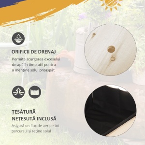 Jardiniera din lemn pentru gradina, 123x54x74cm, maro - Img 6