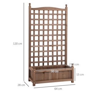 Jardiniera Lemn Exterior 90×45×180 cm – Suport & Grilaj pentru Plante Catatoare - Img 3