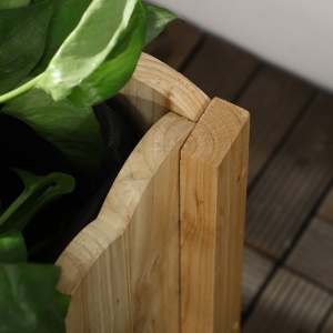Jardiniera pentru exterior, verticala si de dimensiuni reduse din lemn de brad cu orificiu de scurgere si protectie interioara, 86x30x50 cm, culoarea lemnului - Img 7