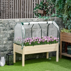 jardiniera tip sera, pentru plante, 121x55x117cm, lemn - Img 2