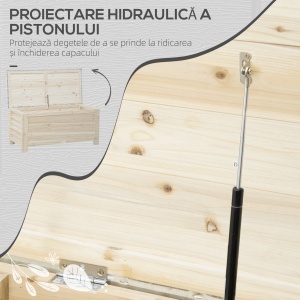 Ladă de Depozitare Exterior din Lemn cu Capac din Metal Galvanizat și Design cu Șipci 110x50x50 cm Culoare Naturală - Img 5