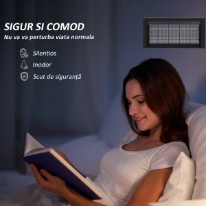 Lampă Anti-Țânțari de Interior 8W cu Lanț și Plasă de Protecție Negru - Img 5