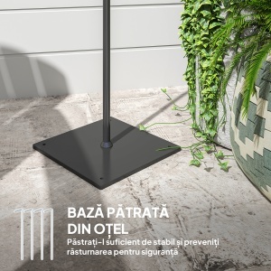 Lampă de Exterior Solară cu 3 Lumini în Stil Boho cu Bază Pătrată, 45x45x178 cm, Negru - Img 8