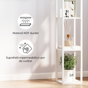 Lampa de Podea cu 3 Polite Integrate Cuplare E27 Putere 40W Alb - Img 6