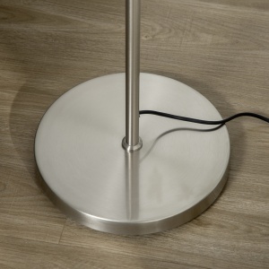 Lampă de Podea Modernă cu 3 Puncte de Iluminat, Lampă de Podea din Metal și Sticlă, Ø27x169 cm, Argintiu - Img 9