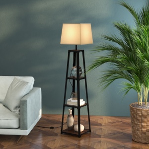 Lampa de Podea Rafturi Lampi Moderne Inalte Independente pentru Camera de Zi Dormitor cu Abajur din Material Textil lampa de masa veioza decor stil vintage decor casa iluminat casa lampa din rattan otel lemn metal - Img 2