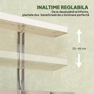 Lampă pentru Plante cu 42 de Lumini LED și 3 Vase 45x18.8x47.8 cm Alb - Img 8