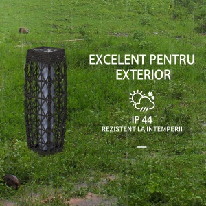 Lampă Solară de Grădină cu Iluminare LED și Aprindere Automată, 20x20x68 cm, Gri - Img 7