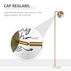 Lampadar Vintage – Abajur Reglabil, E27, Finisaj Auriu - Img 4