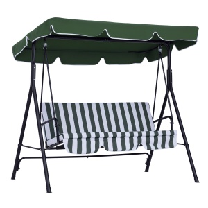 Leagăn de Grădină cu 3 Locuri și Parasolar Basculant, 172×110×153 cm, Verde - Img 1