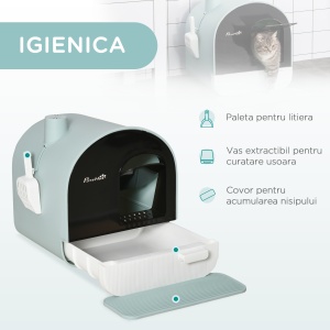 Litiere inchisa pentru Pisici – Cu Tava Detasabila & Filtru - Img 4