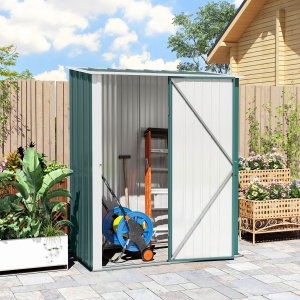 Magazie de Grădină pentru Unelte din Oțel Laminat 161,5x94,5x196cm, Verde - Img 9