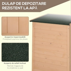 Magazie de Scule pentru Exterior din lemn de brad 75x56x115 cm - Img 5