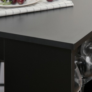 masa de bucatarie, 3 rafturi, 112x57x106cm, negru - Img 8