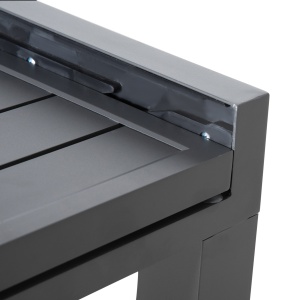 Masa de Gradina Extensibila pentru 8-10 Persoane cu Structura din Aluminiu, 135-270x90x75cm, Gri - Img 8