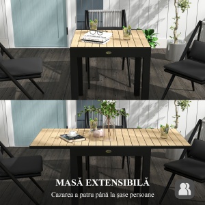 Masă extensibilă pentru terasă, cu 4-6 locuri, 81-162 cm - Img 4