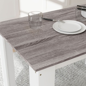 Masă Modernă de Dining pentru 4-6 Persoane 120x69x75 cm Gri și Alb - Img 9