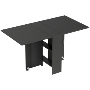 Masa Pliabila Lemn Neagra – Cu Roti, Pentru 4–6 Persoane