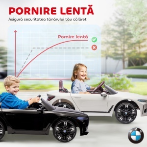 Mașină Electrică pentru Copii 3-6 Ani cu Licență BMW, cu Telecomandă, Claxon și Faruri, 115x67x45 cm, Neagră - Img 6