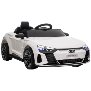 Mașină Electrică pentru Copii cu Motor Dublu, Centură de Siguranță, Telecomandă și Claxon, 103x58x41 cm, Alb - Img 1