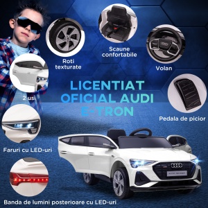 Masina sport electrica pentru copii, jucarie cu motor 12V pentru copii de 3-5 de ani, Alba - Img 7