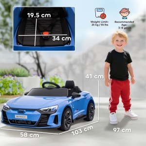 Mașinuta Electrică Copii 12V 4.5Ah 25kg pentru Copii Albastră - Img 3