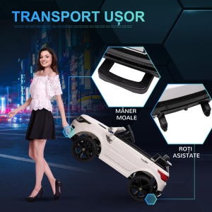 Mașinuță Electrică pentru Copii cu Motor Dublu, Suspensie și Telecomandă, 110x68x52 cm, Alb - Img 7