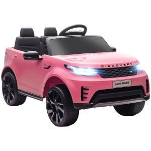 Mașinuță Electrică pentru Copii Licență Land Rover cu Faruri LED, Claxon și Telecomandă, 105x68.5x58 cm, Roz