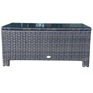 masuta exterior, sticla securizata, 85x50x39cm, maro - Img 6