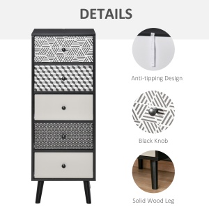 Mobila Comodă cu 5 sertare Mobilier modern pentru casa dimensiune 39.5x39.5x110 cm - Img 6